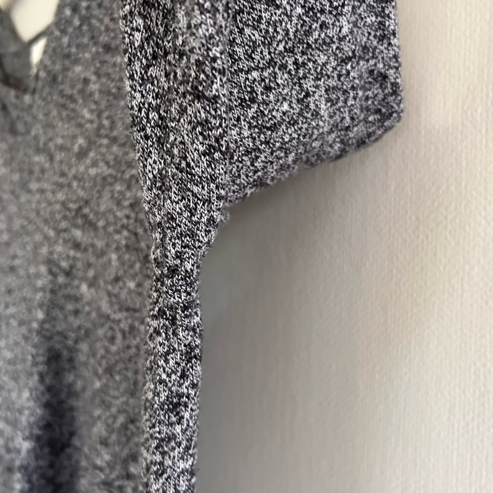 NIC+ZOE The Vital Hoodie Black Mix Stretch Knit V-Neck Pullover Sweater Comfy XL - Picture 9 of 13